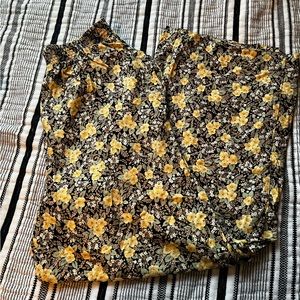 Vintage floral flowy wide leg pants